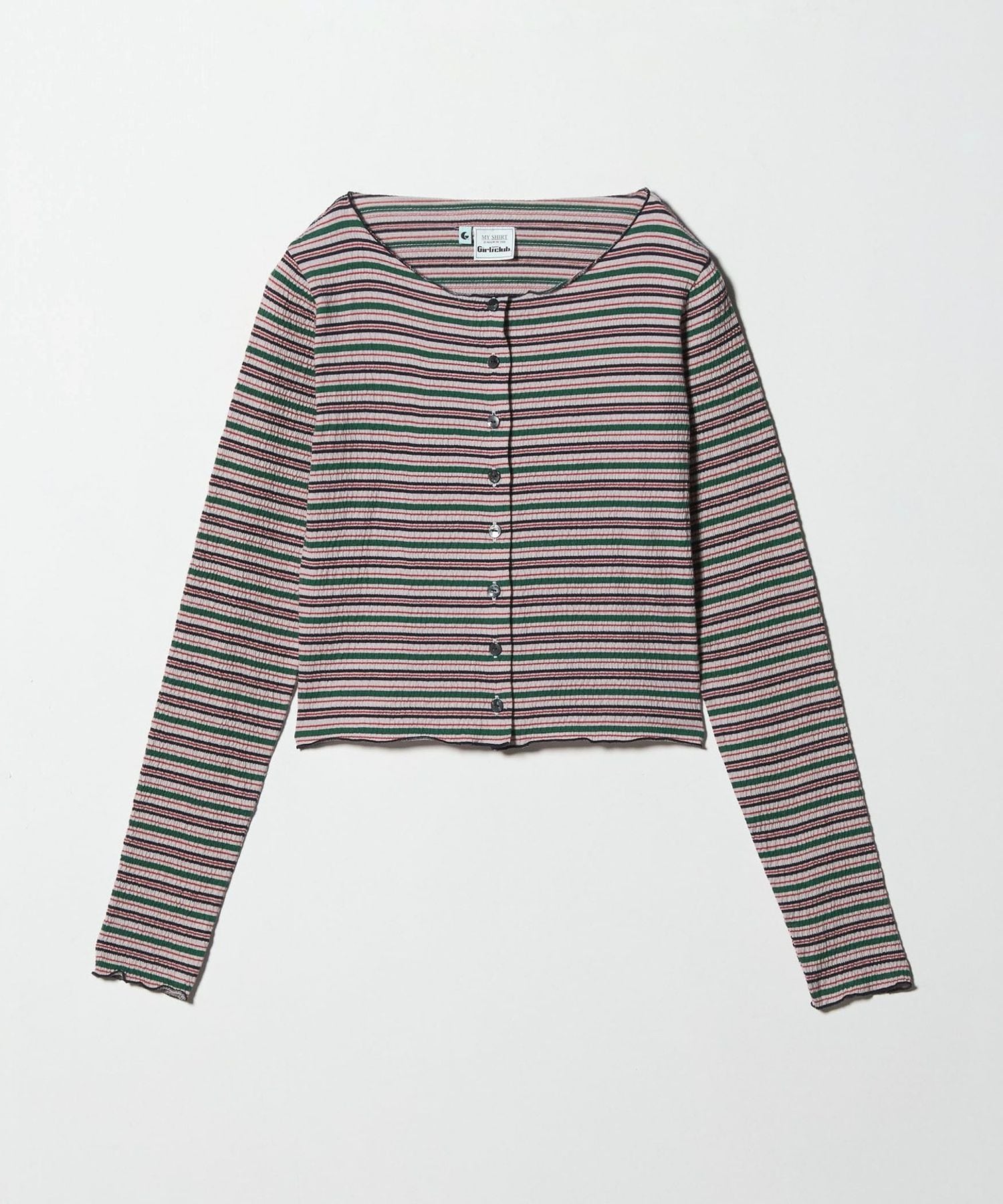 Girls Department Club＞マルチストライプ ジャガード カーディガン