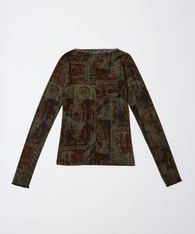 TanC TOKYO/＜TanC TOKYO＞PRINTED FRONT ZIP LONGSLEEVE/カットソー/Tシャツ / カットソー