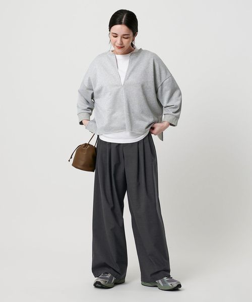 ポリエステルブレンド バックゴム タックワイドパンツ XS ポリエステルブレンド バックゴム タックワイドパンツ