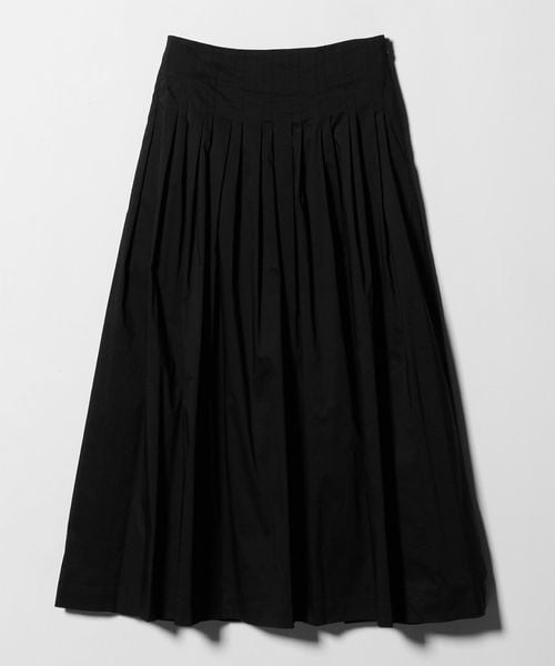 BEAUTY&YOUTH UNITED ARROWS 黒 フレアスカート ポリエステルコットン タックフレアスカート