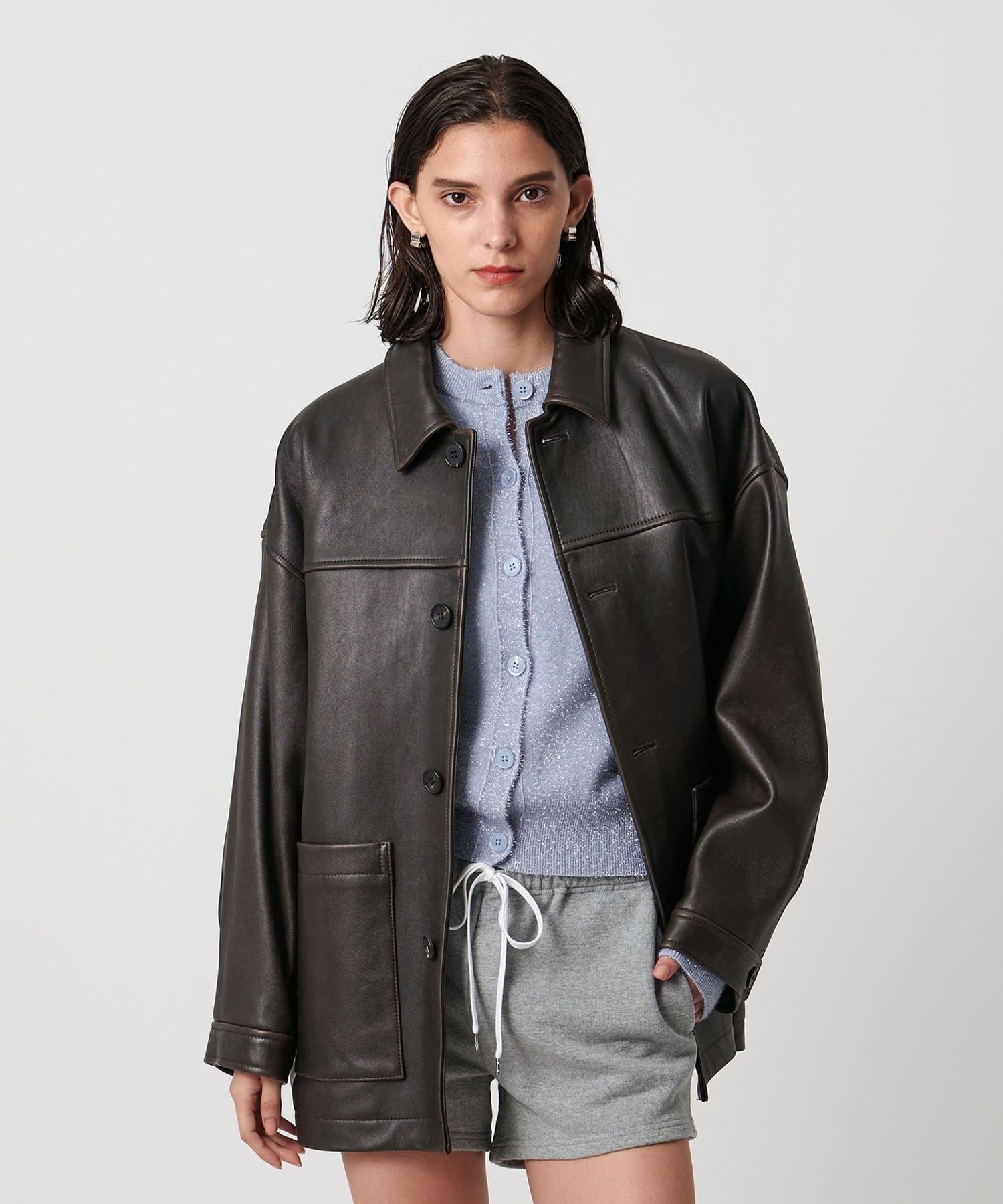 H＞ボストンレザー カバーオール