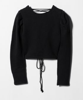 ERIKOKATORI/＜ERIKOKATORI＞LACE UP PUFF SLEEVE TOP/カットソー/Tシャツ / カットソー