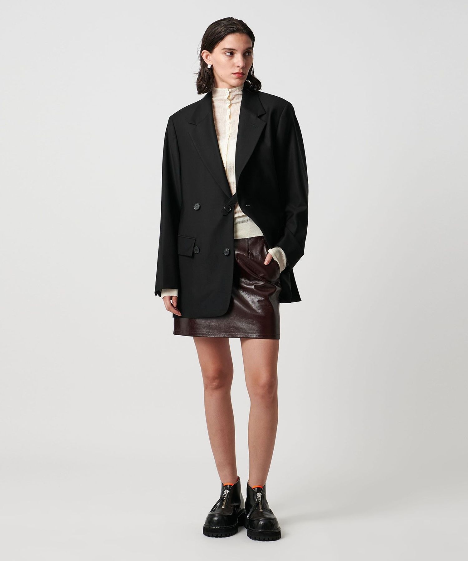 【新品タグ付き】FUULLY STUDIO 2WAYボクシーテーラードジャケット 新品タグ付き】FUULLY STUDIO 2WAYボクシーテーラードジャケット