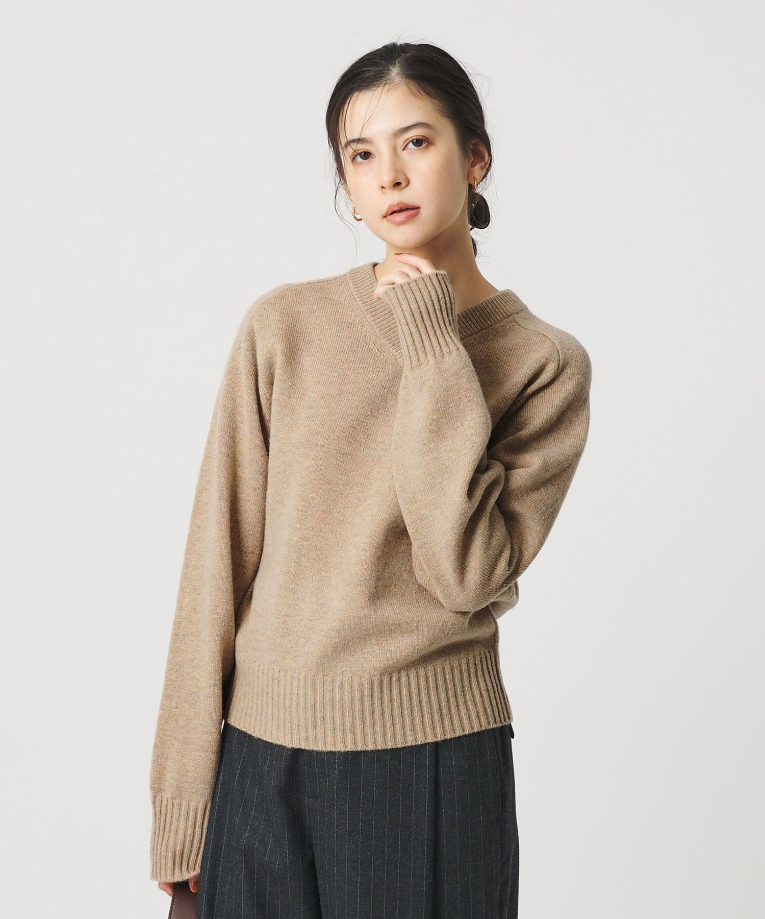 【オーラリー】極上ウールVネックニット RIB KNIT V NEC リブ オーラリー】極上ウールVネックニット RIB KNIT V NEC リブ