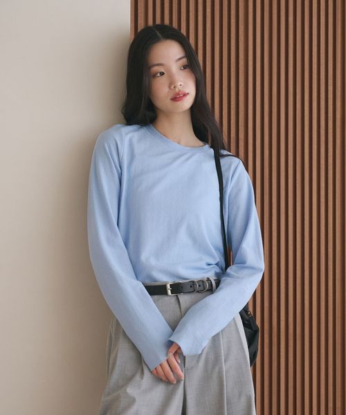 BEAUTY&YOUTH/コットンポリエステル ラメロングスリーブカットソー/Tシャツ / カットソー