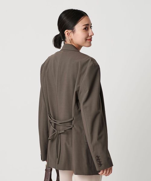 BEAUTY&YOUTH/バックレースアップ ダブルジャケット/テーラードジャケット