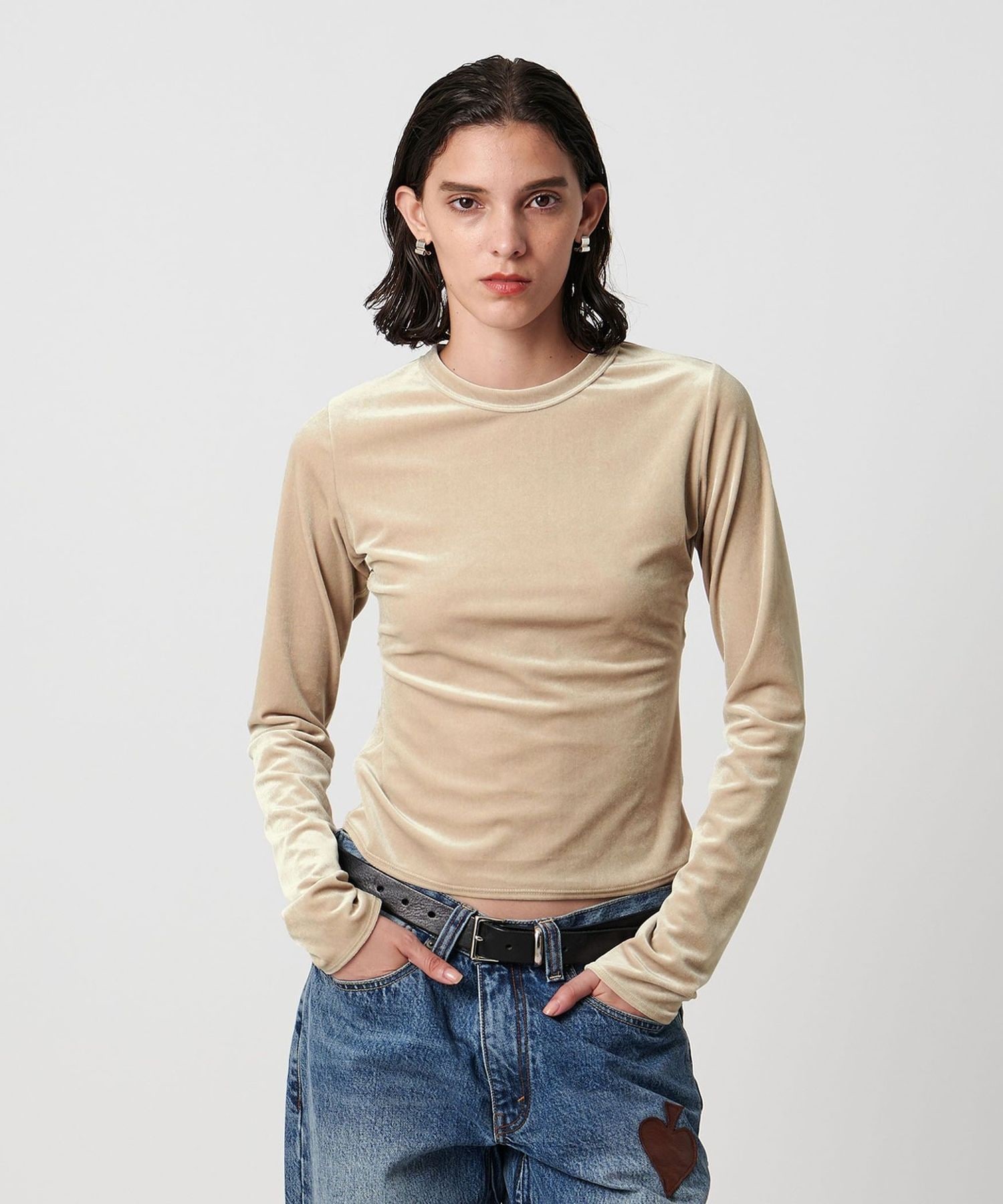 ＜H＞ベロアバックスリットロングスリーブ H BEAUTY&YOUTH UNITED ARROWS（エイチビューティーアンドユース