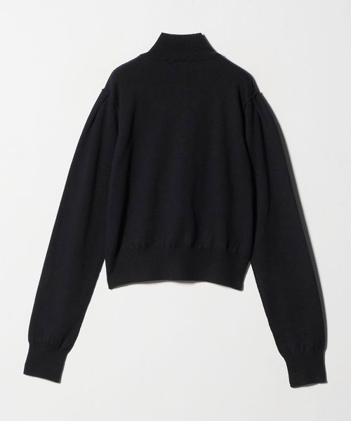 H BEAUTY&YOUTH TC Vネック カーディガン 黒 H＞リブ Vネック カーディガン