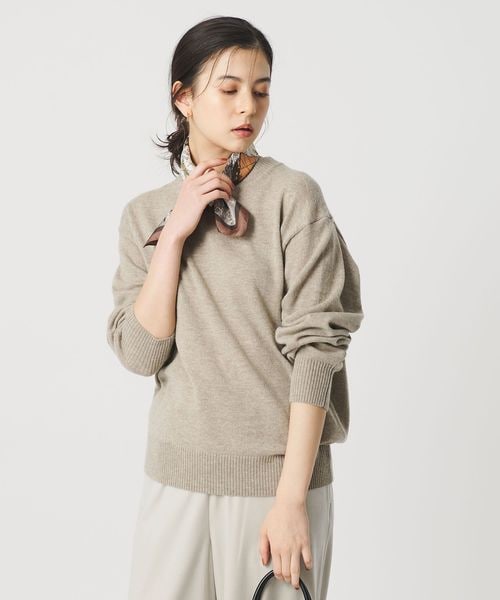 BEAUTY&YOUTH/ウールカシミヤ天竺 クルーネック ニットプルオーバー ウォッシャブル/ニット / セーター