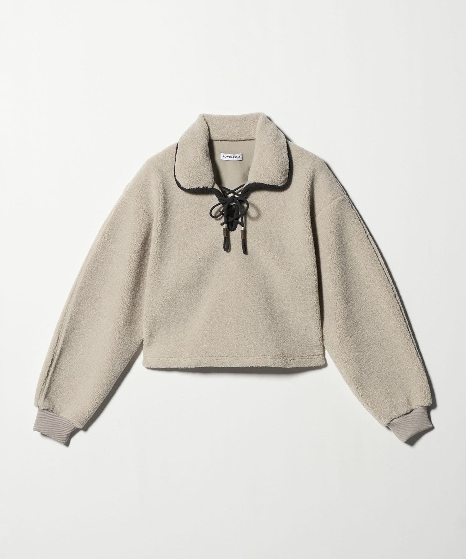 LOW CLASSIC＞フリース レースアップ プルオーバー