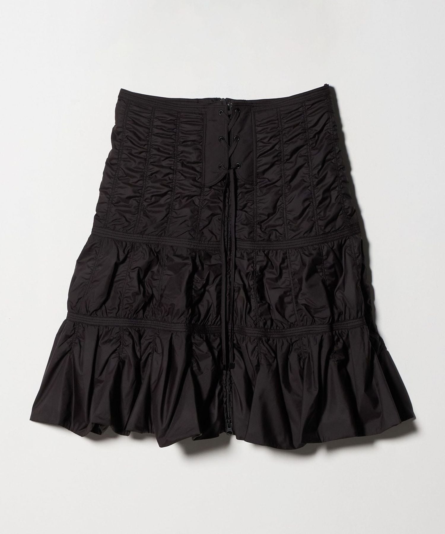 ユナイテッドアローズ UNITED ARROWS 黒 シャーリングスカート LOW CLASSIC＞シャーリング スカート