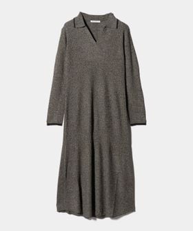 BEAUTY&YOUTH/ウールポリエステルブレンド メランジ リブニットワンピース/ワンピース