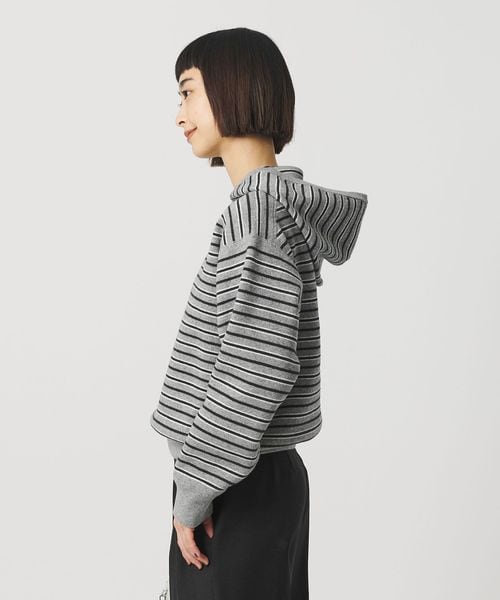 BEAUTY&YOUTH/コットンウールブレンド ソリッド＆ボーダーニットフーディ ウォッシャブル/ニット / セーター