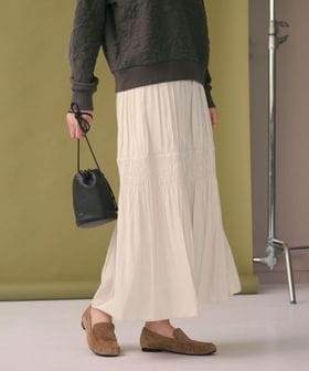 BEAUTY&YOUTH/【WEB限定】シャーリング キリカエ フレアスカート/ミモレ / ロング