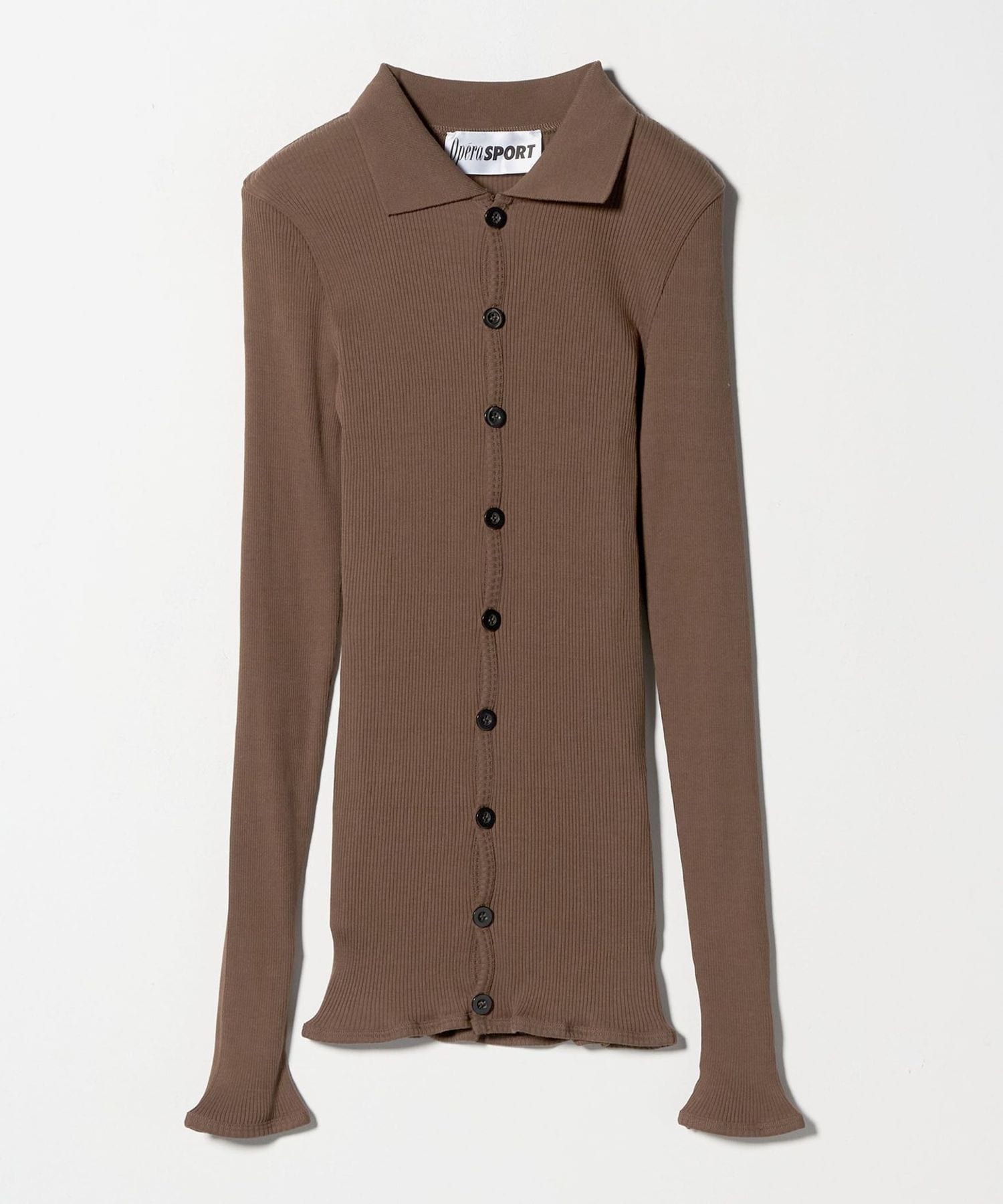 OperaSPORT＞LAURA SHIRT CARDIGAN BROWN/カーディガン