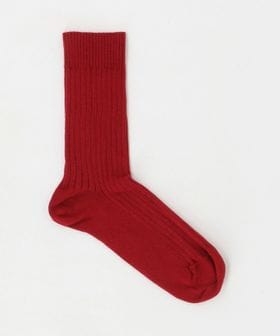 BASERANGE/＜BASERANGE＞RIB OVERANKLE SOCKS PAIR RED/ソックス/ソックス / 靴下