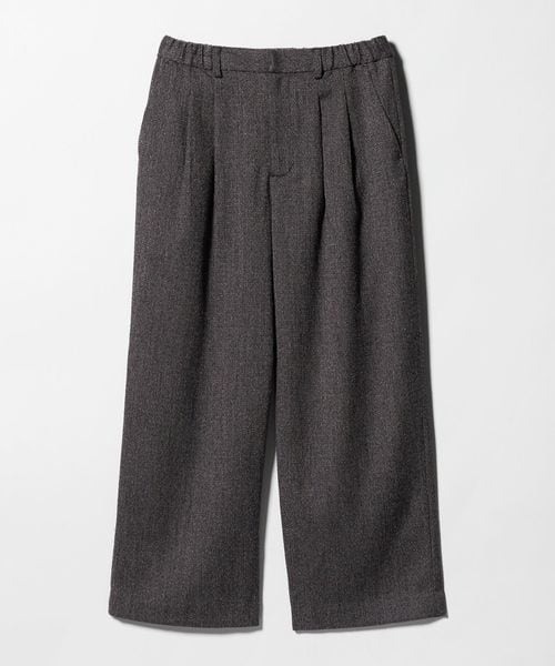 BEAUTY&YOUTH/【WEB限定】裏起毛ヘリンボーン タックワイドパンツ ウォッシャブル/イージーパンツ