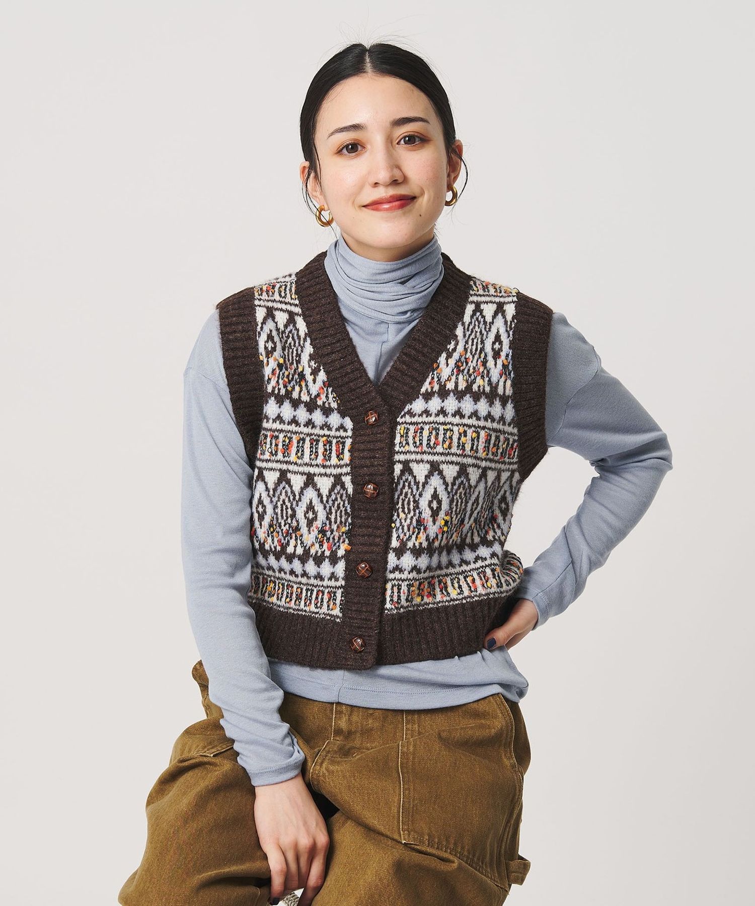 Lollys Laundry＞ジャガードニットベスト