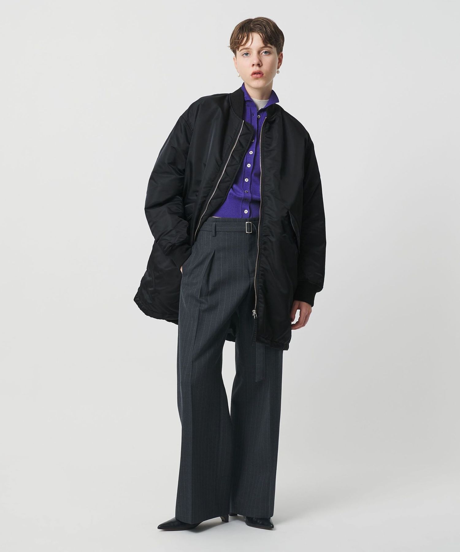 H＞ナイロン パデッド MA―1 コート