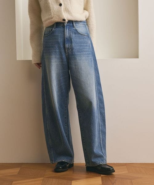 BEAUTY&YOUTH/コットンデニム カーブパンツ/デニムパンツ