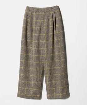 BEAUTY&YOUTH/チェック ワイドタックパンツ/イージーパンツ