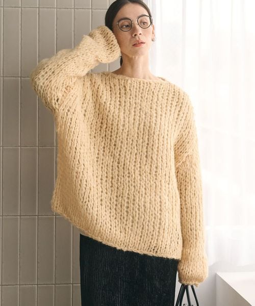 BEAUTY&YOUTH/ウールモヘヤナイロン ルーズニットプルオーバー/ニット / セーター