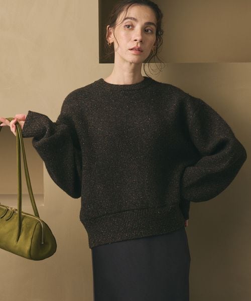 BEAUTY&YOUTH/ウールブレンド シルクネップ ニットプルオーバー/ニット / セーター