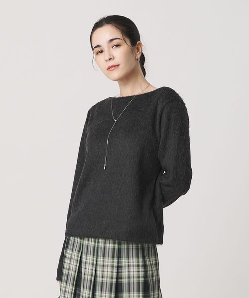 BEAUTY&YOUTH/シャギー ボートネックプルオーバー ウォッシャブル/Tシャツ / カットソー