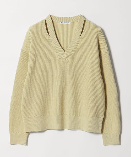 BEAUTY&YOUTH/アゼ スリットVネック ニットプルオーバー ウォッシャブル/ニット / セーター