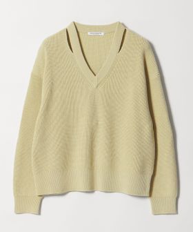 BEAUTY&YOUTH/アゼ スリットVネック ニットプルオーバー ウォッシャブル/ニット / セーター