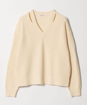 BEAUTY&YOUTH/アゼ スリットVネック ニットプルオーバー ウォッシャブル/ニット / セーター