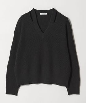 BEAUTY&YOUTH/アゼ スリットVネック ニットプルオーバー ウォッシャブル/ニット / セーター