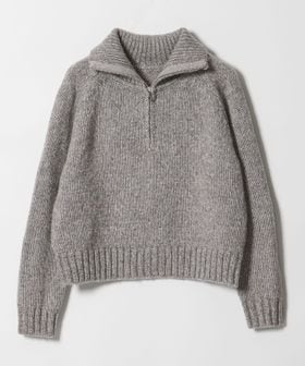 BEAUTY&YOUTH/ウールナイロン ハーフジップ ニットプルオーバー/ニット / セーター