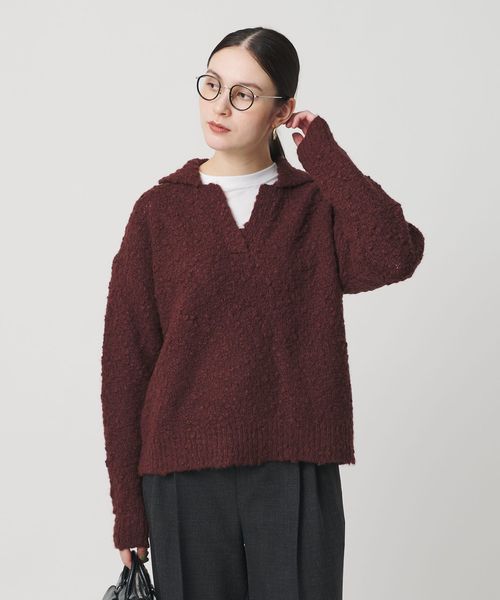 BEAUTY&YOUTH/スラブヤーン スキッパー ニットプルオーバー/ニット / セーター