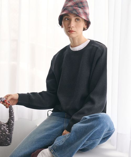 BEAUTY&YOUTH/【Wardrobe DAILY MINIMAL】ドロスト ドッキングニットプルオーバー ウォッシャブル/ニット / セーター