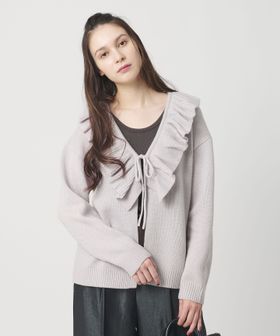 BEAUTY&YOUTH/ウールレーヨン ラッフルフリル ニットカーディガン/カーディガン / ボレロ