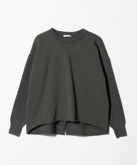 BEAUTY&YOUTH/【WEB限定】スウェット×ニット コンビプルオーバー ウォッシャブル/ニット / セーター