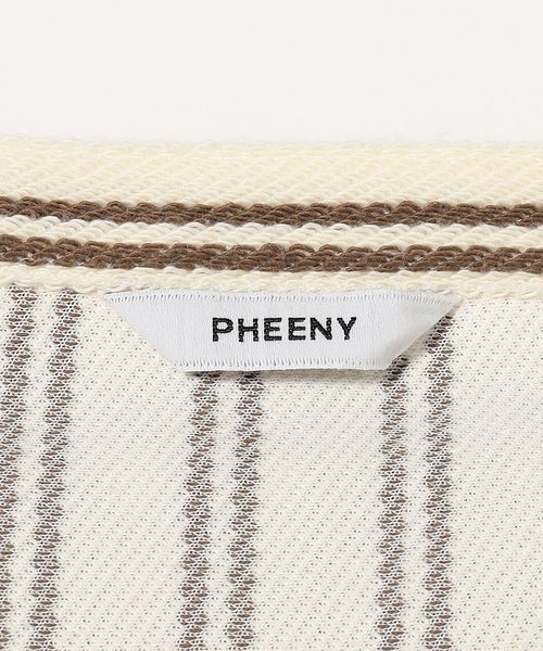 PHEENY ストライプ　エプロンパンツ Cotton inray stripe pants with apron-コットンインレイ