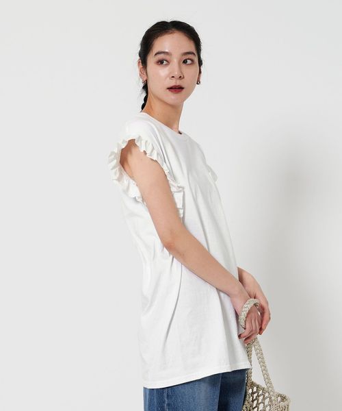 dahl'ia＞フリルスリーブ Tシャツ