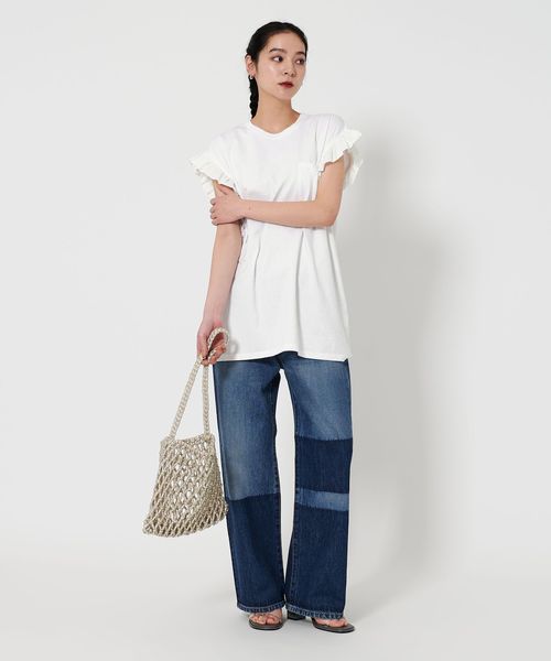 dahl'ia＞フリルスリーブ Tシャツ