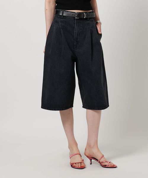 H＞13oz デニムタックハーフパンツ