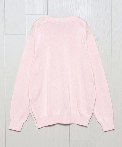 H＞マーセライズ コットン Vネックニットプルオーバー