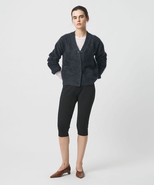 H＞ナイロンスムース ニット カプリパンツ