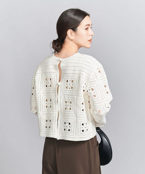 コットンブレンド エンブロイダリー カーデ イガンー2WAYー UNITED ARROWS LTD. OUTLET｜コットンブレンド エンブロイダリー