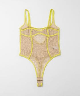 H BEAUTY&YOUTH/＜HER SENSES＞LOGO MESH BODYSUIT/ボディスーツ/その他アンダーウェア / ルームウェア
