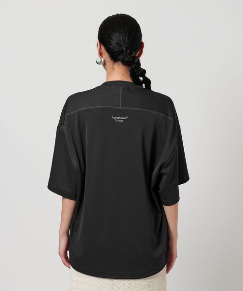 Americana ドローコードワイドクロップドTシャツ Americana 裾ドローコード ワイドクロップド Tシャツ , Black