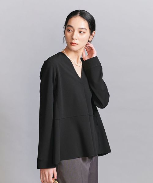 WEB限定 Wardrobe DAILY MINIMAL】ペプラム Vネックプルオーバー