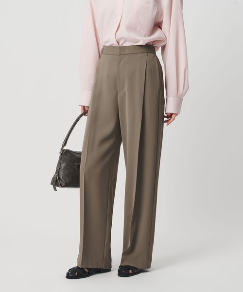 BEAUTY&YOUTH/【WEB限定 Wardrobe DAILY MINIMAL】ダブルクロス タックワイドストレートパンツ ―ウォッシャブル―/スラックス