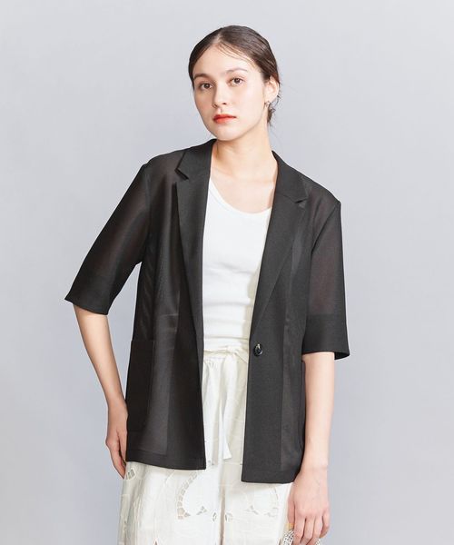 【超美品】ユナイテッドアローズ　ハーフスリーブジャケット　ノーカラージャケット 楽天市場】【SALE／30%OFF】ハーフスリーブ ジャケット
