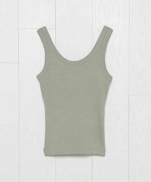 【新品】＜H BEAUTY&YOUTH＞コットンリブ アシンメトリータンクトップ H BEAUTY&YOUTH UNITED ARROWS タンクトップ ノースリーブ 「H